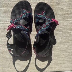 Chaco Women's Black and Pink Sandals